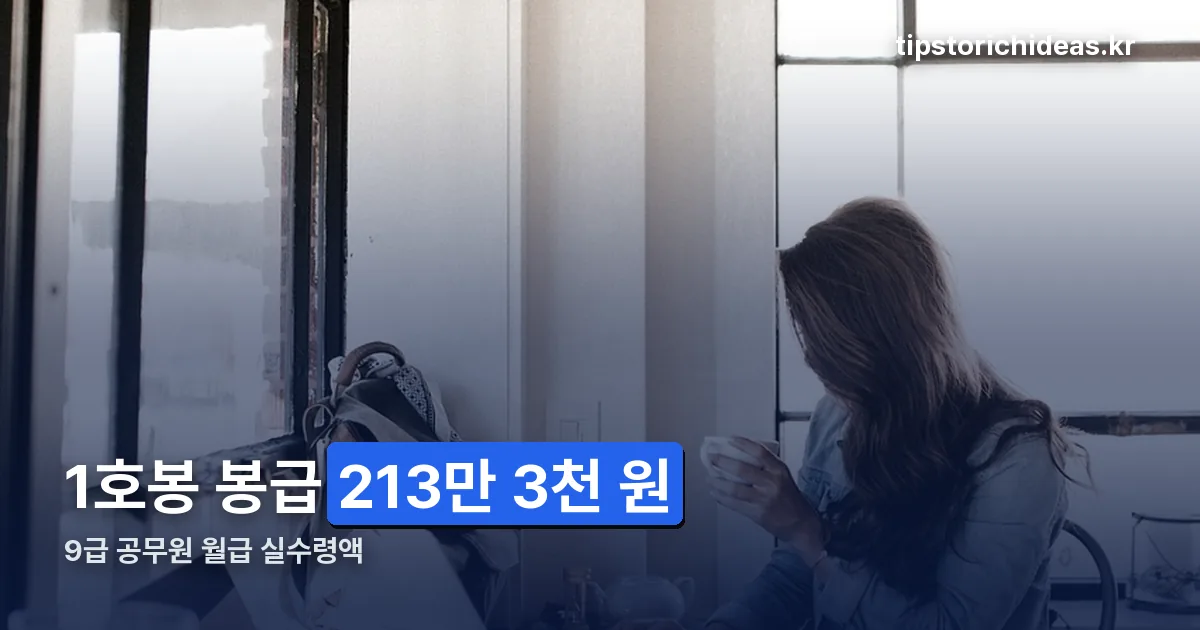 9급 공무원 월급 실수령액 정리 썸네일