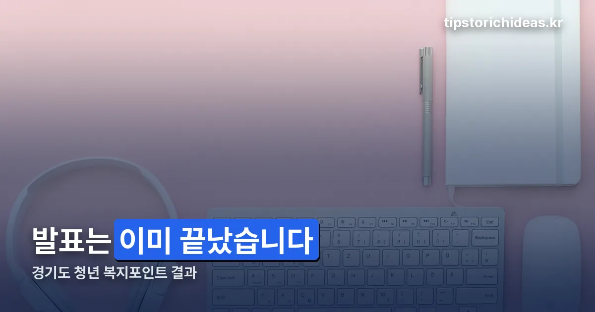 경기도 청년 복지포인트 결과 정리 썸네일